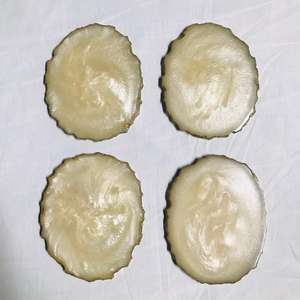 Ensemble de sous-verres ronds en résine époxy orange DIY Design de tapis de maison et de cuisine de haute qualité pour les hôtels et les restaurants - Product Image 3