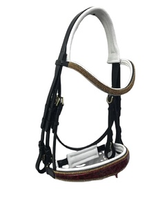 Bridon anatomique pour cheval de qualité supérieure, décoratif, doux, ajustable, élégant, pour l'équitation de compétition - Product Image 4