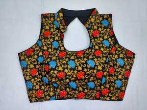 Trending Designer Flower <b>Checks</b> <b>Red</b> Color and Blue Color Backless Fully Festival Wear Embroidered Work Designer Blouse Piece Apparelgarment - Product Image 2