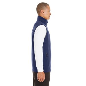 Gilet d'hiver pour homme, couleur unie, polaire polyester, col montant, sans manches, grande taille, épais et chaud pour usage quotidien avec logo - Product Image 5