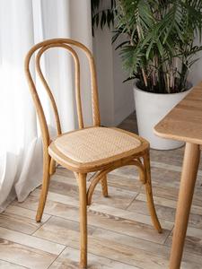 Chaise de salle à manger en bois de hêtre naturel, noir, haute résistance, boucle post-moderne - Product Image 4