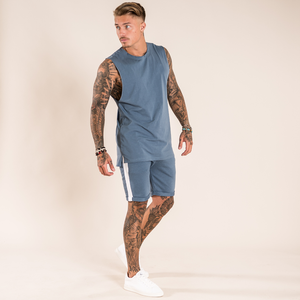 Ensemble d'été pour homme de haute qualité, t-shirt à manches courtes et short, 100% coton, séchage rapide, style streetwear et plage - Product Image 1