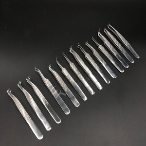 Pinzas de extensión de pestañas con agarre de diamante de acero inoxidable sostenible japonés con logotipo personalizado de alta calidad al por mayor - Product Image 4