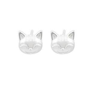 Pendientes de gato de mujer chapados en platino de Plata de Ley 925 de Taiwán para aniversario - Product Image 1