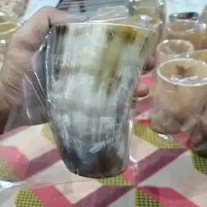 Vaso de chupito de cuerno de buey/Copa de cuerno de beber Vikingo, copa de vino de chupito