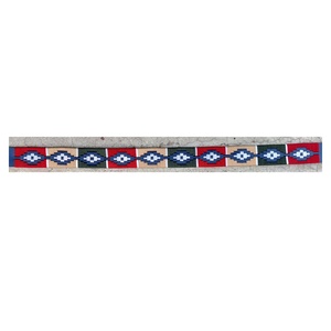 Ceinture en cuir de peau de vache bleue Styles attrayants de polo et de gaucho avec la boucle de résine - Product Image 2