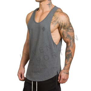 เสื้อแขนกุดสำหรับผู้ชายเสื้อแขนกุดสีขาวและสีเทาพิมพ์โลโก้ตามสั่ง - Product Image 4