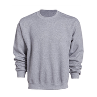 Sweat-shirt à col rond pour homme, 100% coton, manches longues, coupe classique, décontracté, hiver, avec broderie et polaire anti-boulochage