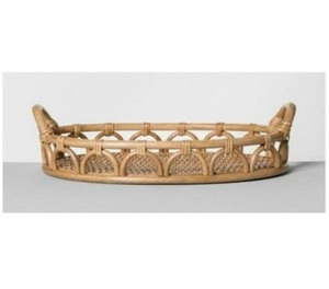 Bandeja DE SERVICIO DE CAÑA redonda de diseño, material natural en varios tamaños para uso doméstico y hotelero - Product Image 1