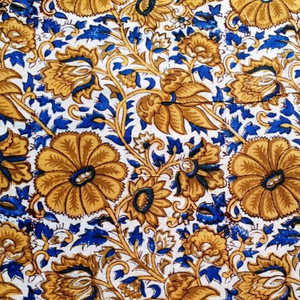 Tissu en coton pur, bloc à main indien jaune et Floral, étoffe résistante aux rétrécissement imprimés, pour Textile domestique, prix de gros - Product Image 2