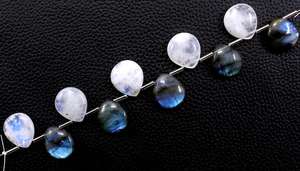 Cuentas de labradorita arcoíris Natural, piedra lunar suave en forma de pera, fabricante al por mayor, alta calidad, 10 Uds. - Product Image 4