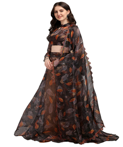 Atractivo puro suave seda 4d efecto Impresión digital trabajo lehenga choli con Kanjivaram dupatta conjunto ropa de fiesta para mujeres tienda de ropa - Product Image 4