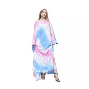 ชุดยาวผ้าเรยอนสำหรับผู้หญิง100% มัดย้อมเต็มแขนเสื้อทำด้วยมือสำหรับวันหยุดฤดูร้อน2025 - Product Image 6