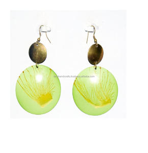 2025 joyería occidental de la ciudad de Nueva York chapado en oro turquesa oro pendiente aro pequeño metal hueco redondo verde cobre turquesa mujeres - Product Image 6
