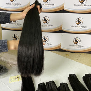 Venta al por mayor sedoso cutícula alineados virgen recto mechones de cabello humano Vietnam solo donante extensiones de trama Super doble dibujado extremos - Product Image 2
