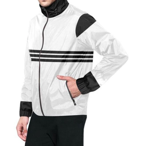 Chaqueta cortavientos resistente al agua para hombre, ligera, negra y blanca - Product Image 2