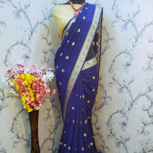 Look le plus riche Festival porter Vichitra soie Saree avec chemisier pièce femmes indiennes portent Sari pas cher bas prix en gros Surat Alphanumero - Product Image 1