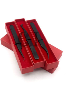 Volume de botte professionnel Plasma noir 45 degrés Fiber pointe Isolation Extension de cils pince à épiler Instrument de beauté en acier inoxydable - Product Image 4