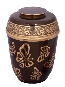 Urna de cremación europea de latón macizo, urna de cremación de metal brillante negra para urnas de entierro de cenizas humanas para cremación - Product Image 6