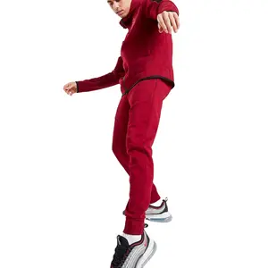 Pantalones de lana de algodón para hombre, pantalones personalizados Tech Fleece rojo oscuro Joggers, pantalones de chándal cónicos para gimnasio, Casual, cremallera, entrenamiento, correr, atléticos, hombres, pantalones al por mayor