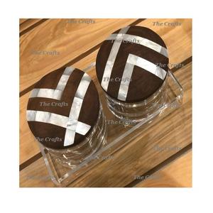 Set Of Three Square Shape Dry Fruit <b>Box</b> In Wooden And Acrylic Sweet Chocolates <b>Box</b> For Table Decoration Use - Product Image 5