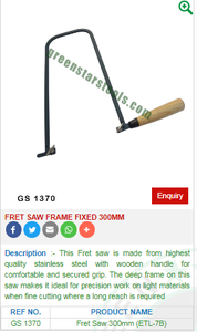 เฟรมเลื่อยเฟรตคงที่300มม. | เครื่องมือทำเครื่องประดับ GS - Product Image 2