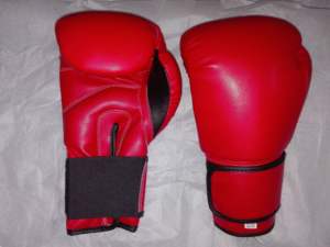 Paire de boxe rouge pour MMA Gear 12 OZ PVC cuir artificiel adulte utilisation personnalisable ajustement universel - Product Image 2