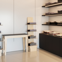 Table de présentation modulaire en bois emboîtable Esposit HM-3500-001, 100x75x40, pour magasin de vêtements, mobilier OEM/ODM