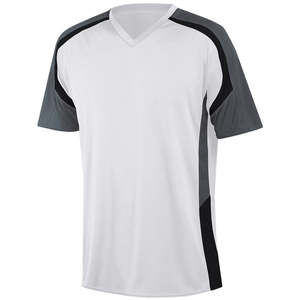เสื้อฟุตบอลแบบกำหนดเองพร้อมปกแบบริบ เสื้อฟุตบอลสีเทาและดำ ออกแบบเสื้อฟุตบอลเอง ผลิตเสื้อฟุตบอล - Product Image 4