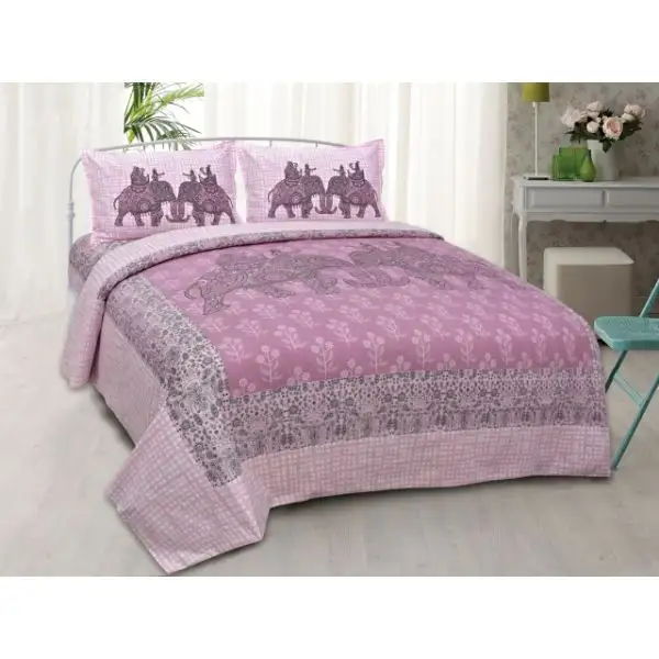 Best Selling Offer with Indian 100% Cotton Printed Bedsheet Beautiful Animal Print King Size Bed Spread Luxury Bedding Set