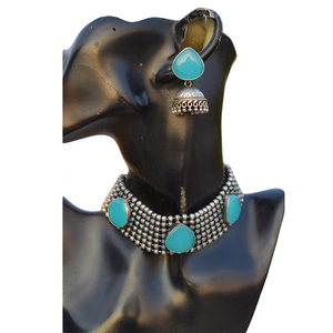 Collar de Gargantilla con Piedras de Imitación de Plata, Estilo Tradicional Indio, Diseño Moderno 2025, para Mujeres y Niñas - Product Image 5