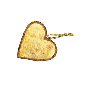 Natural Wooden Wood Heart Decoration Blank Christmas Decorations <b>Ornament</b> - Product Image 1