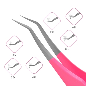 Nuq — pincettes pour Extension de cils, rose, c-point, Volume 10mm, 75 degrés, privée, étiquette en forme de C, Volume 10mm - Product Image 4