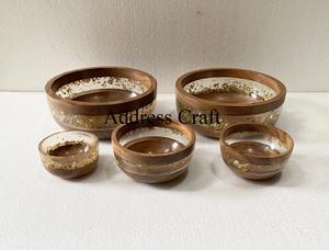 Bol à fruits en bois et résine époxy de conception unique bol à salade créatif pour la maison hôtel restaurant vaisselle ustensiles de cuisine bol à pâte - Product Image 4