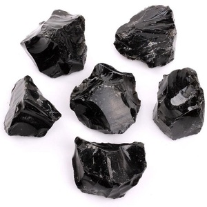 Piedra en Bruto de Obsidiana Negra, Piedras Naturales sin Pulir, Cristal de Piedra Preciosa Natural - Product Image 1