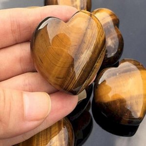 Œil de tigre en forme de cœur bouffant, vente en gros, cristal naturel, pierre de cœur d'oeil de tigre pour décoration et cadeau - Product Image 2