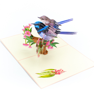 Cặp vợ chồng wrens <span class=keywords><strong>Pop</strong></span> <span class=keywords><strong>Up</strong></span> thẻ 3D đẹp chim Việt handmade kiricard thủ công mỹ nghệ - Product Image 1
