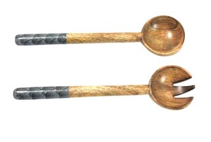 Eco Friendly <b>Kitchen</b> <b>Accessories</b> Mixing and Cooking Wooden Spoon Enamel Long Handle Wood Soup Serving Spoons - Product Image 4
