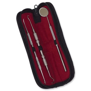 Ensemble d'instruments dentaires, matériel chirurgicales de base, en acier inoxydable, avec détartreur et poignée de miroir, pour épreuve dentaire des étudiants, 3 pièces - Product Image 2