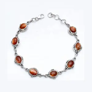 Best Jewelry 2022 Leading Exporter Of Sun Stone Sterling Silver Bracelet Indian Jewelry Solid 925 Handmade Bracelet For Woman