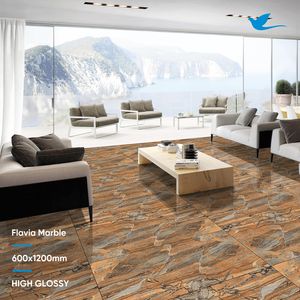 Qualité supérieure 600x1200mm 600x600mm Carreaux de décoration de sol intérieur Demande énorme pour la couleur marron brillant Moderne Classique Premium - Product Image 3