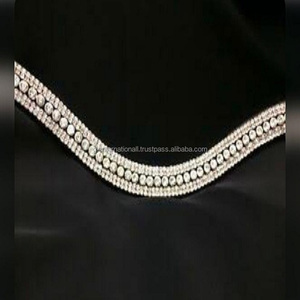 Bandeau de sourcils en cuir véritable unisexe, fait à la main, de qualité supérieure, 5 lignes, cristaux argentés, vente en gros, Design personnalisé, vente en gros - Product Image 3