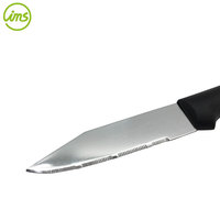Goede grip gekarteld lemmet roestvrijstalen mes 3'' schilmesje zilver gepolijst hard plastic handvat ambidextrous multifunctioneel