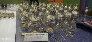 Laiton plaqué nickel, sphère en spirale - Product Image 6