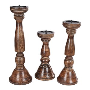 Support de bougie rond en bois fait main QUALCOSA INTERNATIONAL pour la décoration de la maison à la Saint-Valentin - Product Image 5