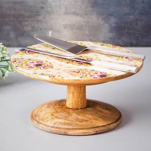 ที่วางเค้กไม้เคลือบทรงกลมพิมพ์ลายสำหรับงานเลี้ยงวันเกิดงานแต่งงานบ้านโรงแรมครบรอบ - Product Image 4