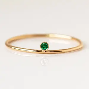 925 Solid Sterling Silver Dainty Tanzanite Emerald Birthstone Stone Rings Jewelry from Supplier at Factory Price Jewellery