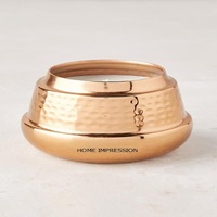 Ensemble cadeau de bougies chauffe-plat de luxe en métal argenté, faites à la main, avec logo couleur personnalisé, forme cylindrique, tailles personnalisées, pour Noël