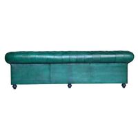 Ensemble de canapés Chesterfield élégants en cuir, convertible, extensible, trois places, design moderne, en cuir véritable, avec housse, pour cuisine