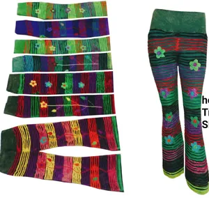 印度波西米亚休闲裤传统袜子彩色贴片工作裤
